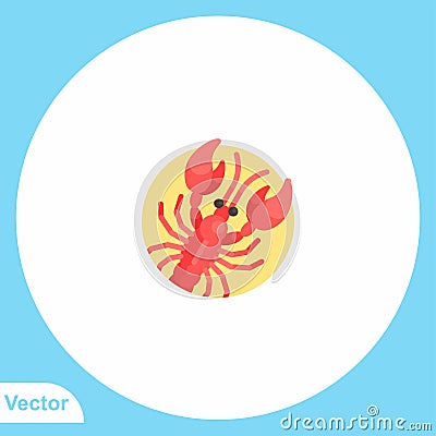 Lobster vector icon sign symbol Vector Illustration