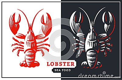 Lobster vector illustration. Crustacean in a vintage style Vector Illustration