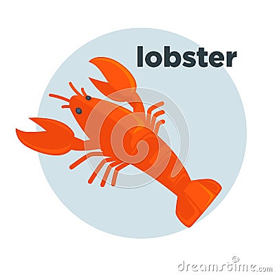 Lobster vector illustration. Seafood icon. Vector Illustration