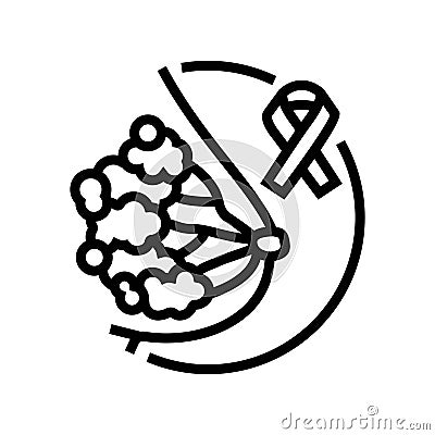 lobular breast cancer line icon vector illustration Cartoon Illustration
