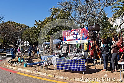 Local African craft markets at the National Arts Festival in Grahamstown in South Africa Editorial Stock Photo