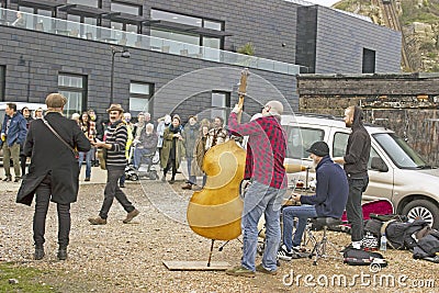 A local band put on a weekly show to the people of Hastings Editorial Stock Photo