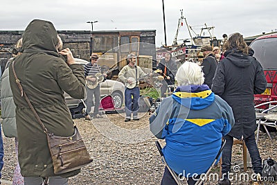 A local band put on a weekly show to the people of Hastings Editorial Stock Photo