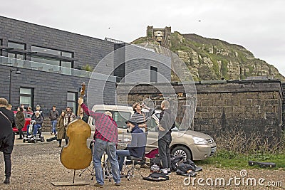 A local band put on a weekly show to the people of Hastings Editorial Stock Photo