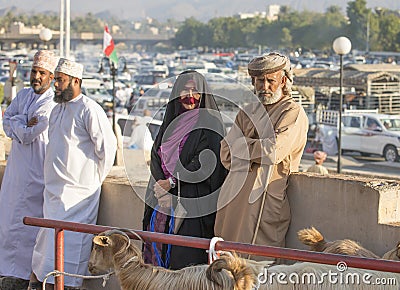 Local couple at Nizwa Market in Oman Editorial Stock Photo