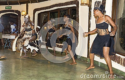 Local dance exhibitors in Tanzania, an authentic setting Editorial Stock Photo