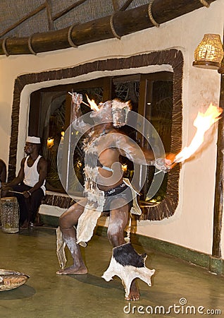 Local dance exhibitors in Tanzania, an authentic setting Editorial Stock Photo