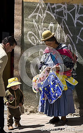 Local family - La Paz - Bolivia - South America Editorial Stock Photo