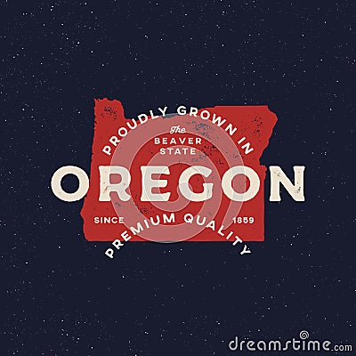 Local farm retro grunge badge. homegrown in oregon Vector Illustration