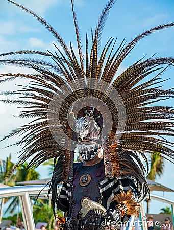 Local folklore dancers perform at the Atelier Playa Mujeres Hotel Editorial Stock Photo