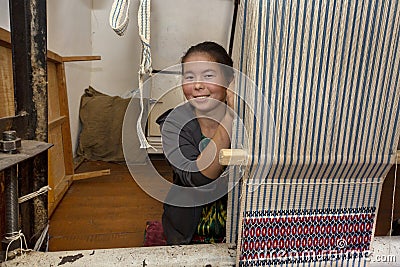 Weaving in Nukus, Uzbekistan Editorial Stock Photo