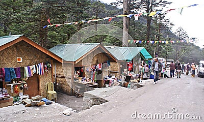 Local handicraft market at Yumthang Valley, Sikkim Editorial Stock Photo