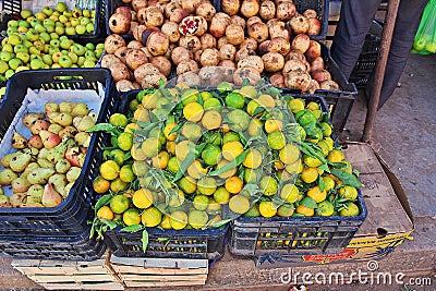 The local market in Adrar, desert Sahara, Algeria, Africa Stock Photo