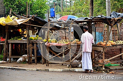 Local market in Pottuvil, Sri Lanka Editorial Stock Photo