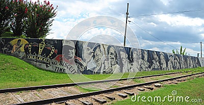 Local Music Legends Murals at the Helena Levee Walk, Helena Arkansas. Editorial Stock Photo