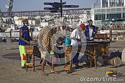 Local musicians and clothing in Cape Town Editorial Stock Photo