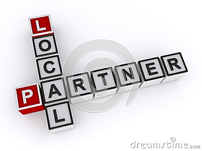 Local partner word block on white Stock Photo