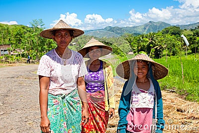 Local people after harvesting rice Editorial Stock Photo