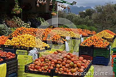 Local products on market in Cyprus Stock Photo