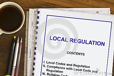 Local regulation and specification for a project Stock Photo