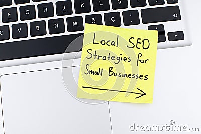 Local seo strategy search engine optimization concept background Stock Photo