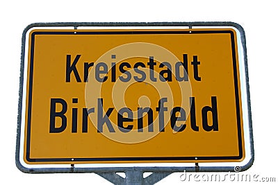 Local sign Birkenfeld Stock Photo