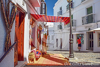 Local handmade artisanal manufacturing local shop in Vejer de la Frontera Editorial Stock Photo