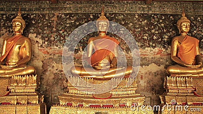 Golden Buddhas Arts And Sculpture Thai Stock Photo