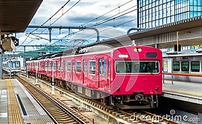 Local train at Himeji station, Japan Stock Photo