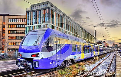 Local train at Munich Main Station Stock Photo