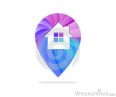 Locate icon logo vector design colorful Vector Illustration
