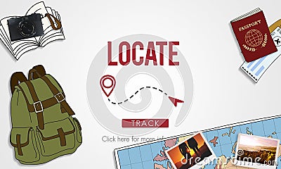 Locate Location Direction Destination Position Concept Stock Photo