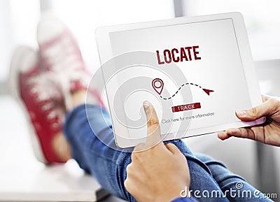 Locate Location Direction Destination Position Concept Stock Photo