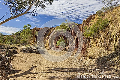 The Ochre Pit in West MacDonnell Ranges in the Red Centre of Northern Territory, Australia Stock Photo