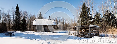 Cairns Cabin in Riding Mountain National Park Editorial Stock Photo