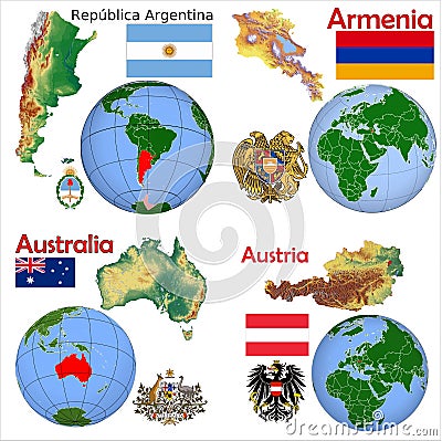 Location Argentina,Armenia,Australia,Austria Stock Photo