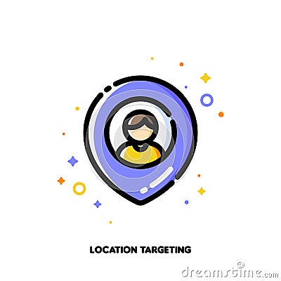 Location-based marketing concept of finding local businesses Vector Illustration