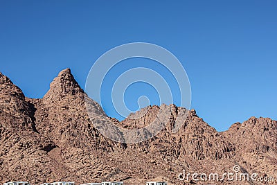 Mount Sinai is the mountain at which the Ten Commandments were given to Moses by God Stock Photo