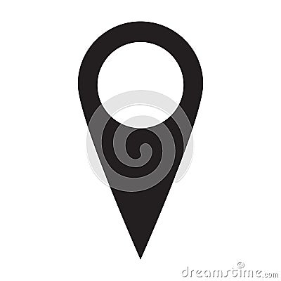 Location black Icon flat design Vector Illustration