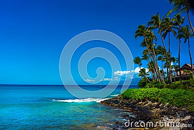 Maui Napili Bay Seascape island view Stock Photo