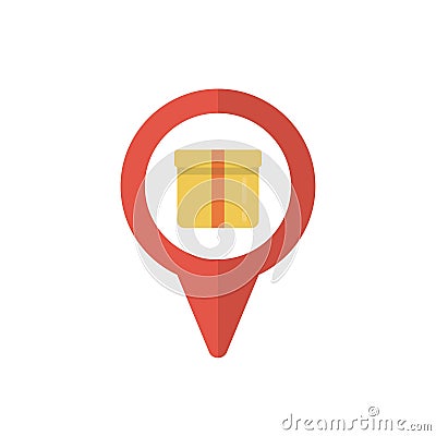 Location delivery vector flat color icon Stock Photo