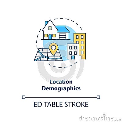 Location demographics concept icon Vector Illustration