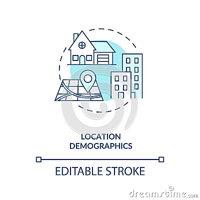 Location demographics concept icon Vector Illustration