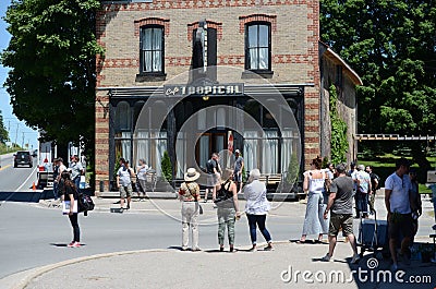 On location filming at Cafe Tropical a fictional restaurant featured in Schitt`s Creek Editorial Stock Photo