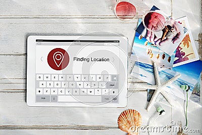 Location Finder Map Application Concept Stock Photo