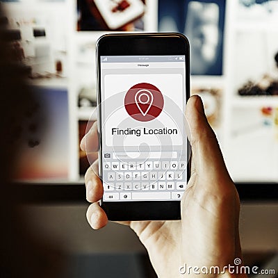 Location Finder Map Application Concept Stock Photo