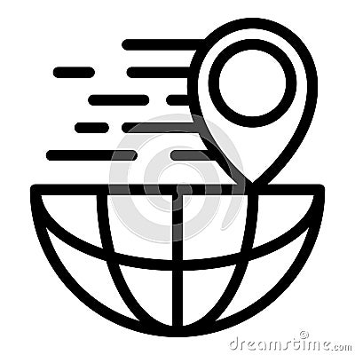 Location global parcel icon, outline style Vector Illustration
