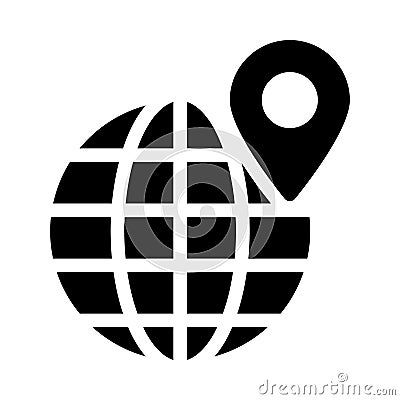Location global vector glyph flat icon Vector Illustration