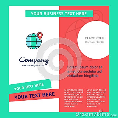 Location on globe Company Brochure Template. Vector Busienss Template Vector Illustration