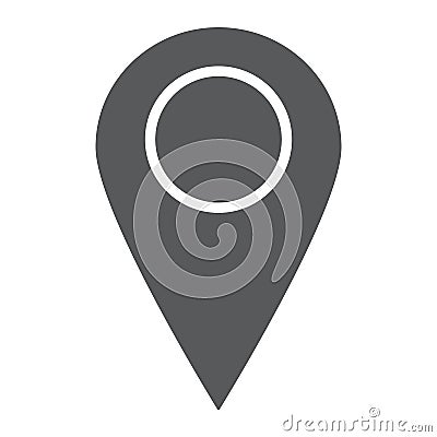 Location glyph icon, contact us and pin, pointer Vector Illustration
